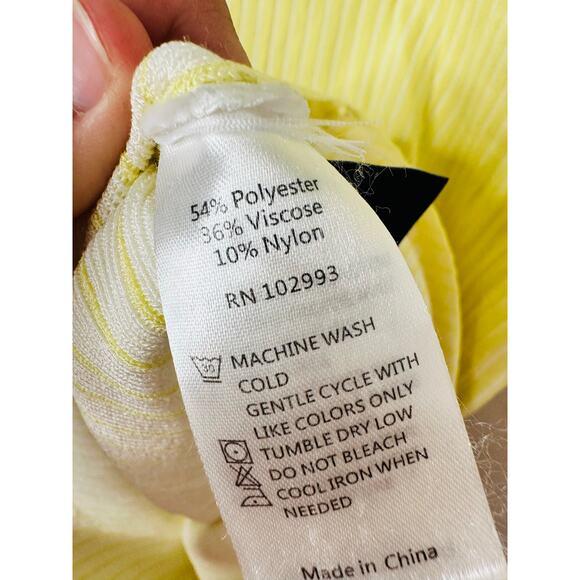 JASON WU Women's Light Yellow Ribbed Knit Sleeveless Form-Fitting Dress Size XS - Picture 12 of 16